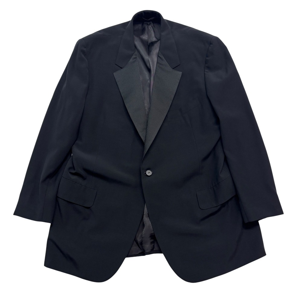 vtg Oxxford 46R Black Tuxedo Jacket Blazer Grosgrain Formal Dinner Wool Evening